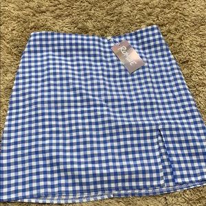 Brand new with tags: Blue checkered Romwe skirt